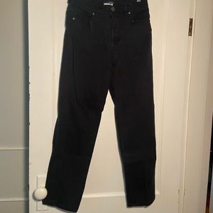 Straight leg black Basic Edition pants.
